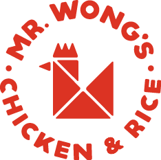 Logotipo original de pollo y arroz de Red Circular Mr.Wong
